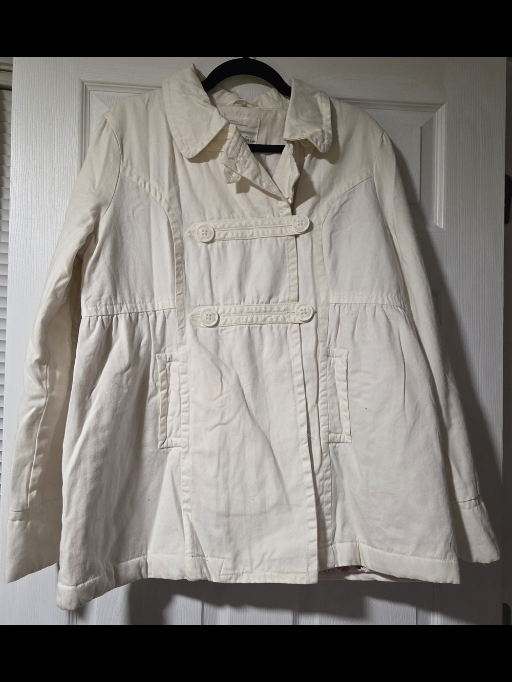 Aeropostale Cream Double-Button Pea Coat